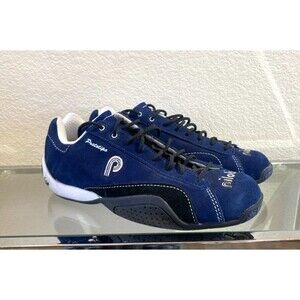 Piloti Driving Shoes Mens Size 8 Blue Suede Leather Prototipo Lace Up Sneakers